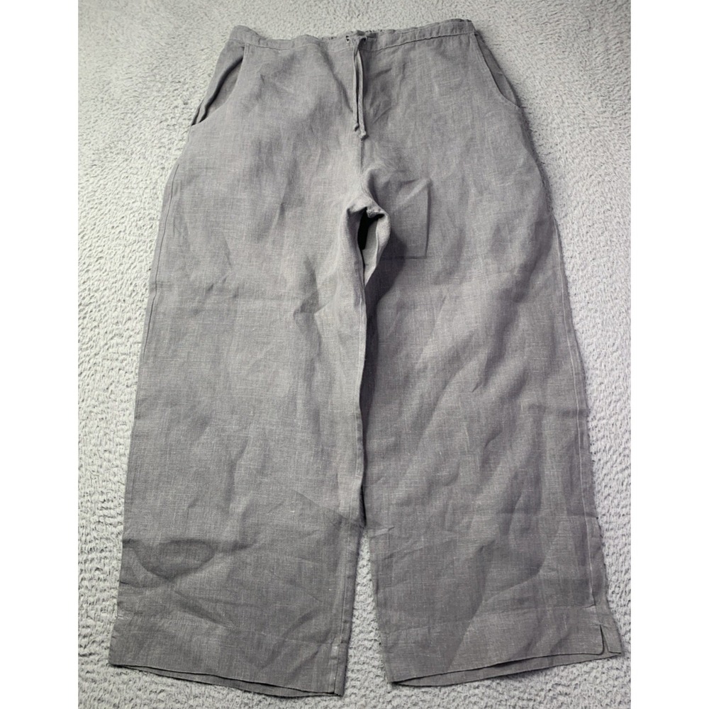 Bryn Walker Pants Womens Medium 100% Linen Wide-Leg Cropped Lagenlook USA NWOT